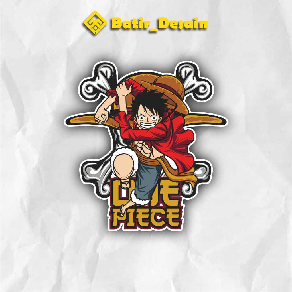 

Stiker Anime Luffy ukuran +- 7 cm sticker case hp dll