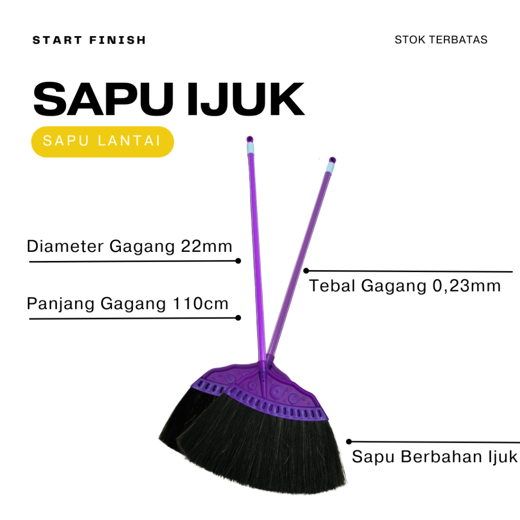 Sapu BOOM BOOM WARNA UNGU Lantai Ijuk Anti Rontok / Sapu Lantai / Sapu Ijuk