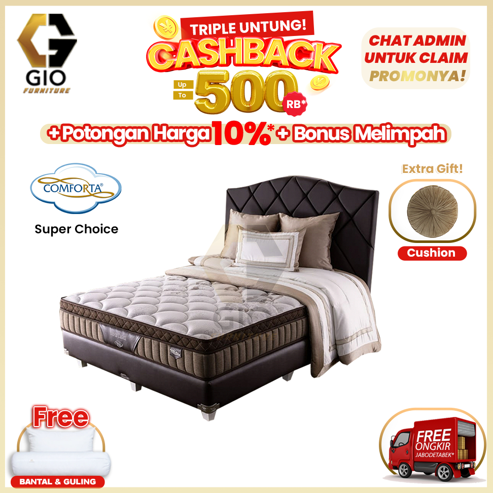 Kasur Comforta Super Choice / Comforta Springbed Super Choice (Full Set Mattress + Divan + Headboard