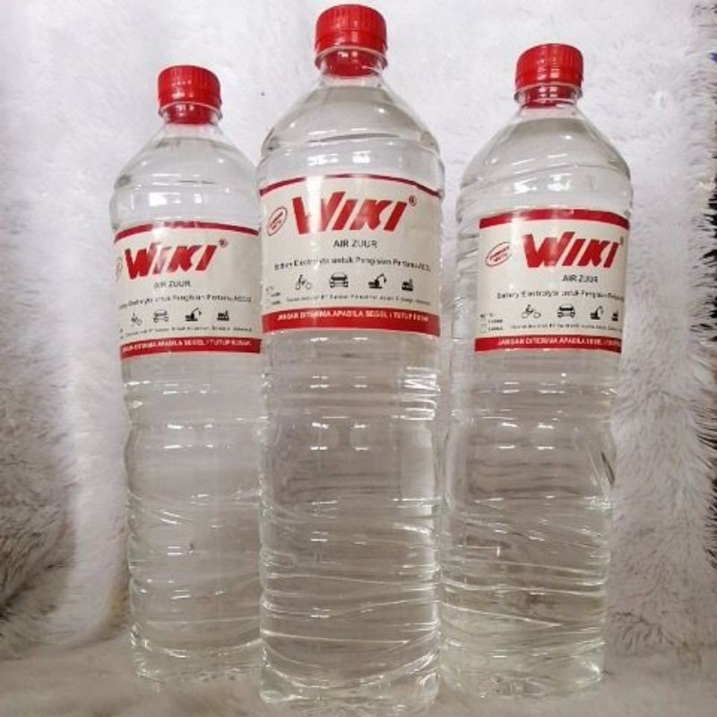 Air Zuur Merah Aki Mobil 1, 5 liter Merk Wiki Pengisian Aki Pertama