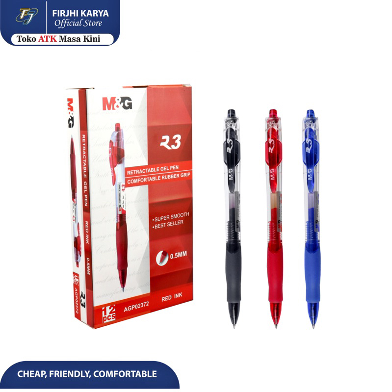 

M&G Retractable Gel Pen Black, Red, Blue 0.5mm - M&G