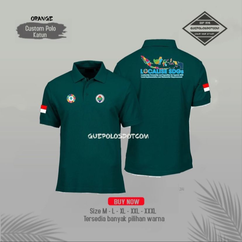 ￼Poloshirt SDGs PETA INDONESIA - KAOS POLO LOCALISE SDGs - KAOS SDGs Kemendesa FREE NAMA DESA