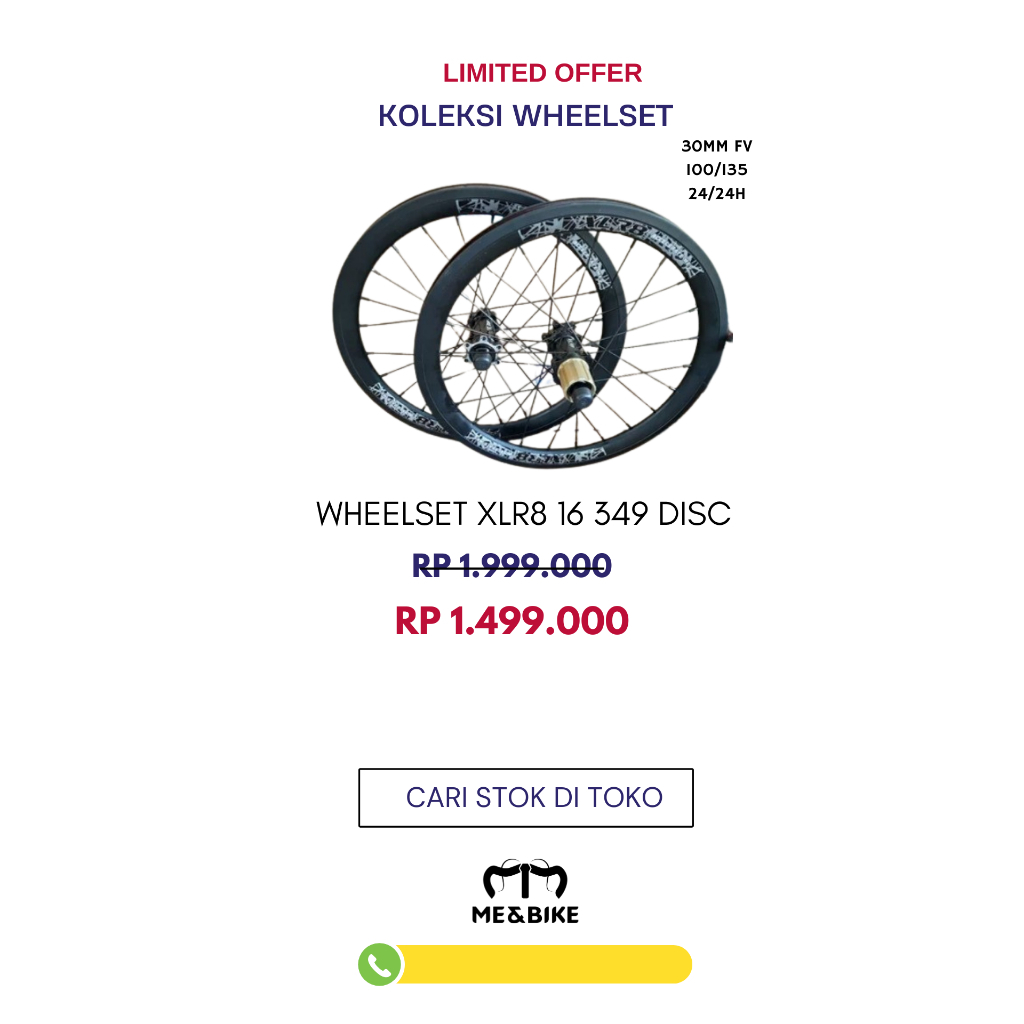 Wheelset XLR8 16-349 Discbrake Straight Pull