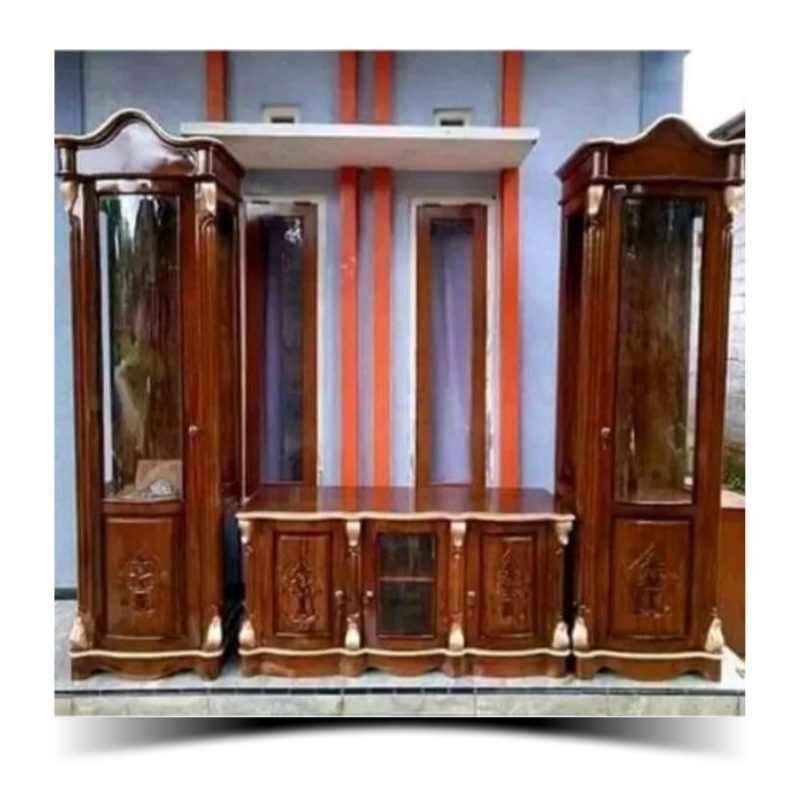 Bifet hias bifet tv lemari hias jati