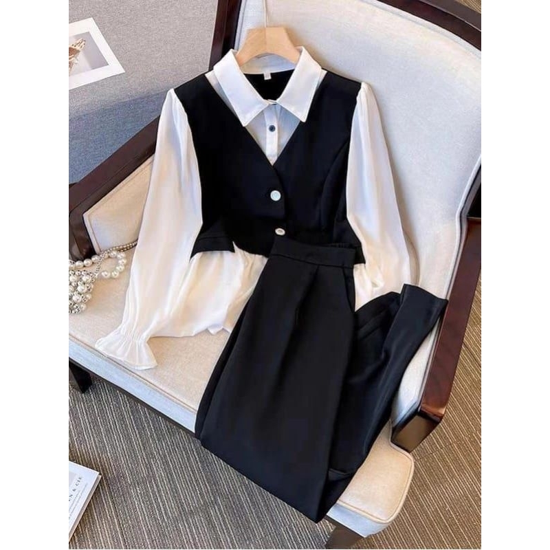 setelan celana panjang baju kantor pakaian wanita blus one set kekinian terbaru ootd anak muda