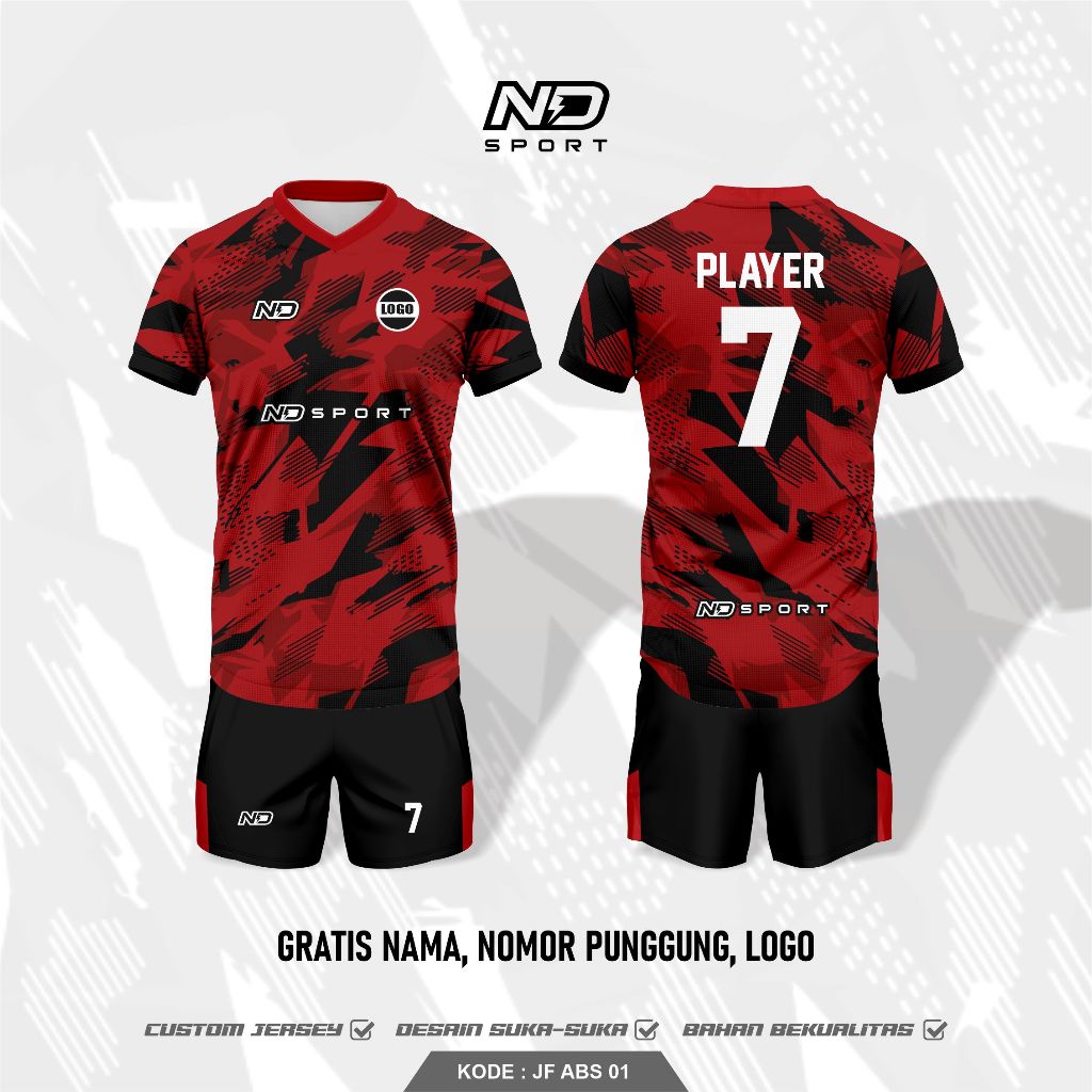 BAJU JERSEY FUTSAL BOLA MINI SOCCER FULL PRINTING BEBAS CUSTOM DESIGN FREE NAMA PUNGGUNG DAN NOMOR (
