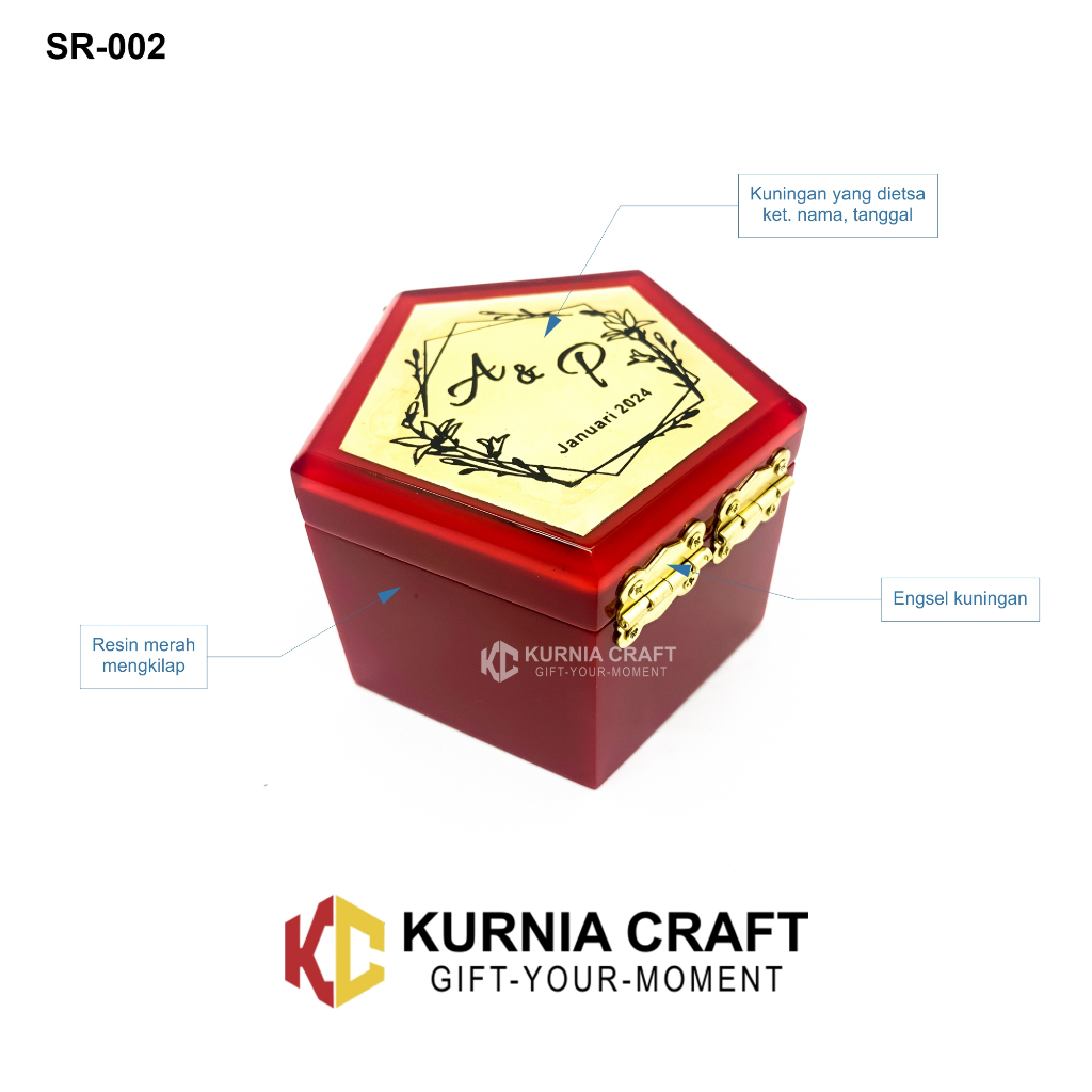 Box Cincin Resin Lamaran Custom Tulisan , Tunangan, Pernikahan. Kotak Cincin Mewah, Souvenir