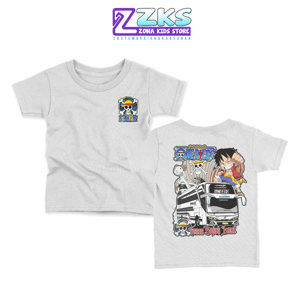 KAOS ANAK BUS ONE PIECE ORIGINAL | KAOS ANAK KEREN | KAOS ANAK TERBARU MOTIF ONE PIECE | KAOS CATTON