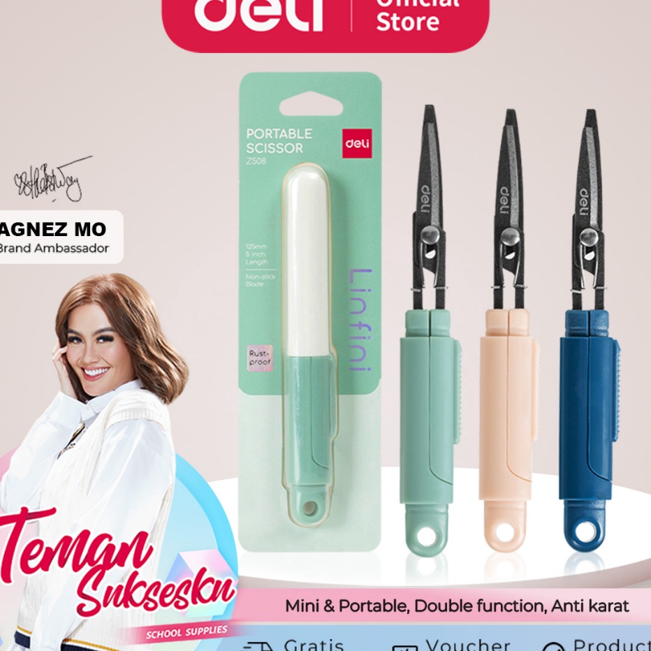 

Stok terbaru Deli Gunting Portable Portable Scissor Dual Fungsi EZ58