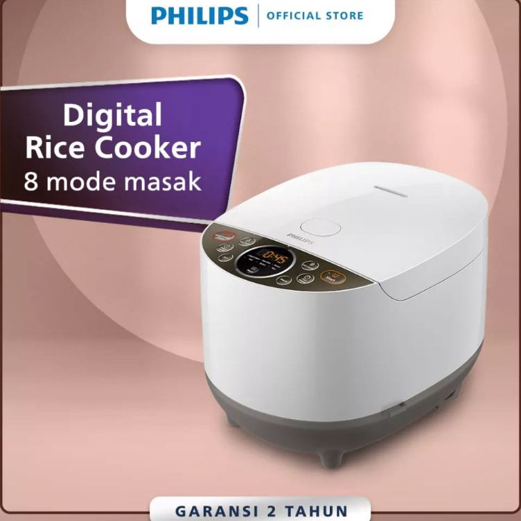 Dij PHILIPS 18L Digital Rice Cooker HD451533 4Watt 8 Menu White putih mejikom multi fungsi e Murah