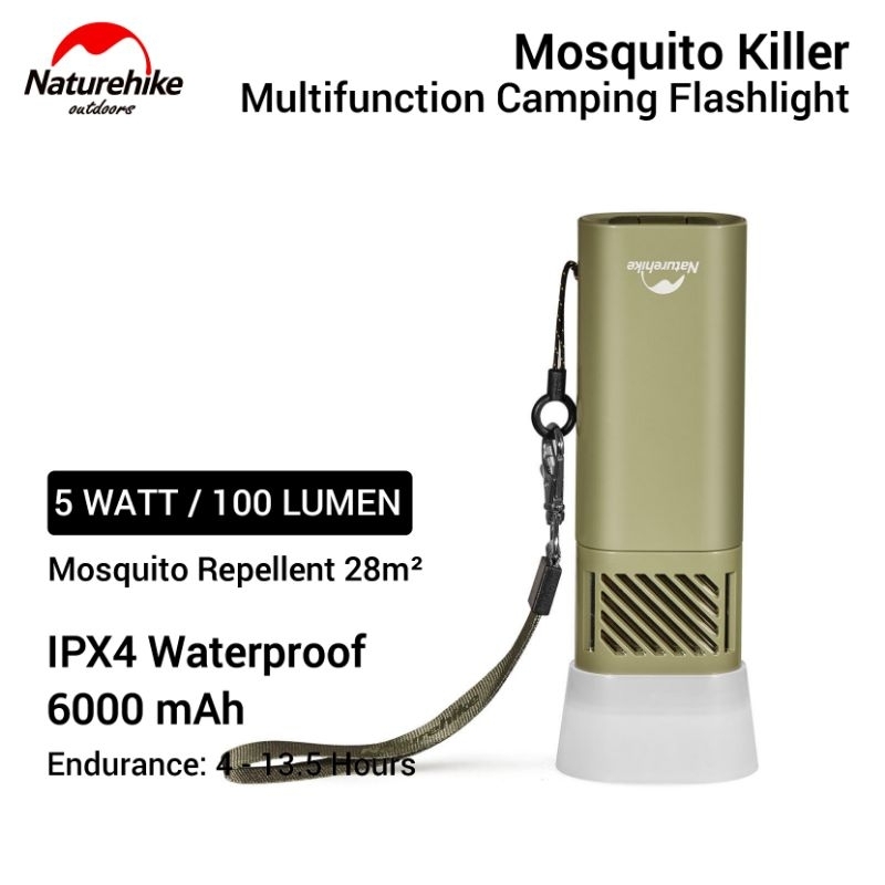 LAMPU CAMPING SENTER LED ANTI NYAMUK NATUREHIKE CNH22DQ021 MOSQUITO REPELLENT FLASHLIGHT 100 LUMEN M