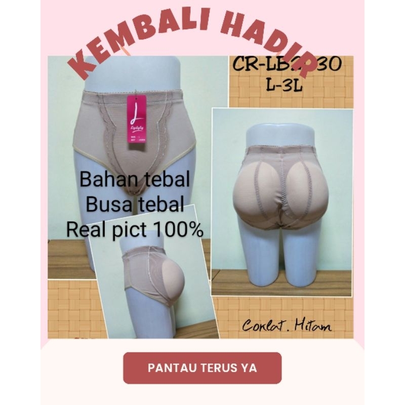 celana dalam wanita busa lydyly korset busa segitiga push up pantat palsu anti tepos pemontok bokong