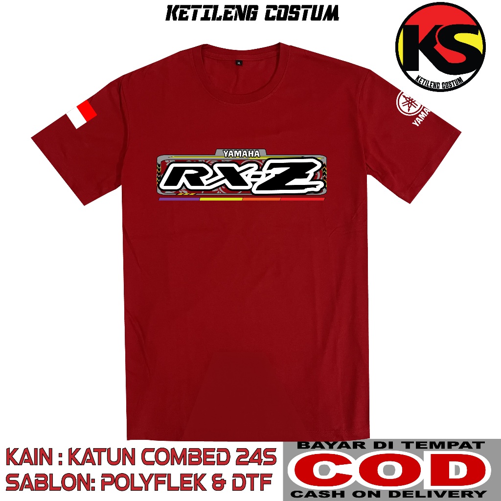 KAOS YAMAHA RXZ BAHAN COTTON COMBED 24S TEBAL BISA COD KAOS DISTRO KAOS KEREN