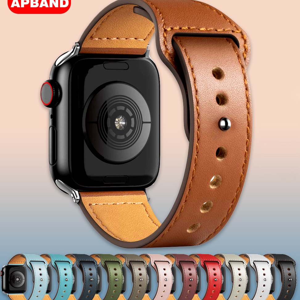 KODE I9D Leather Strap for apple Watch Ultra 2 Ultra 9 8 7 49mm 45mm 41mm 6 SE 44mm 4mm 38mm 42mm Si