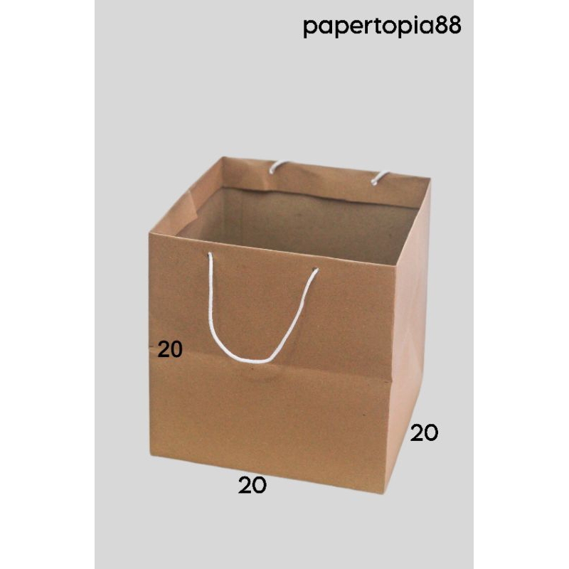 

Paper bag P 20 x L 20 x T 20 Coklat polos Dus Nasi , kotak kue