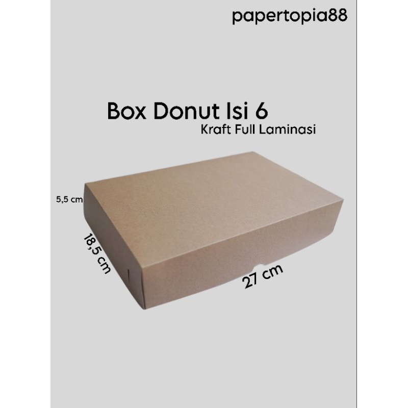 

BOX DONUT ISI 6 KRAFT FULL LAMINASI / DUS BROWNIES