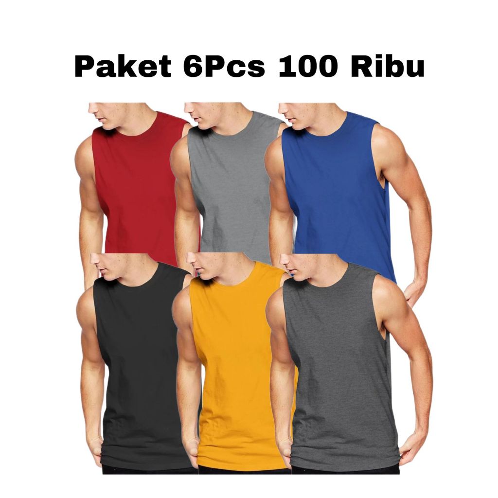 PAKET HEMAT 6PCS YUKENSI PRIA | KAOS DALAM | SINGLET | DALAMAN PRIA | KAOS POLOS | TANKTOP PRIA
