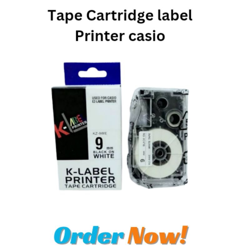 

EZ Label tape printer black on white 9mm Casio Compatible