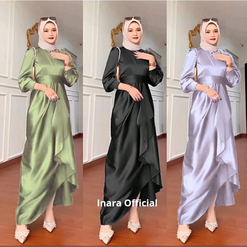 [ Best Seller ] Jusi Dress Kondangan Bridesmaid Satin Velvet R.Cavali Silk Premium | Dress Kondangan