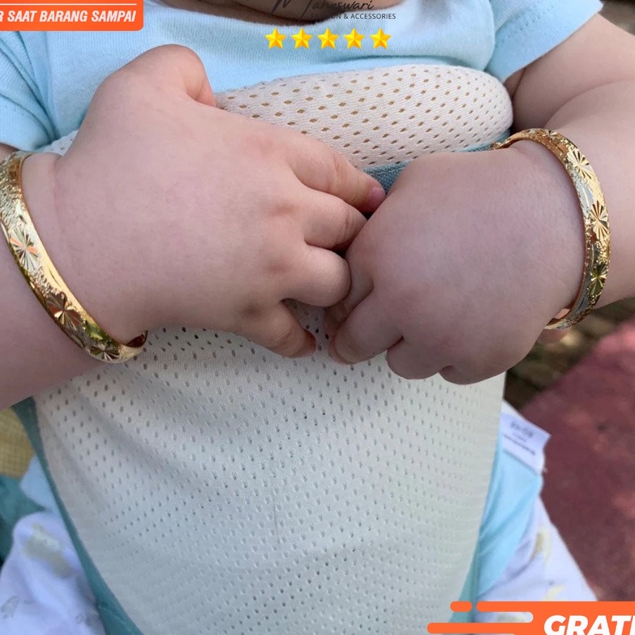 Terlaku Gelang Bayi Emas Perempuan Titanium Perak 18 Karat Terbaru Import KTA3