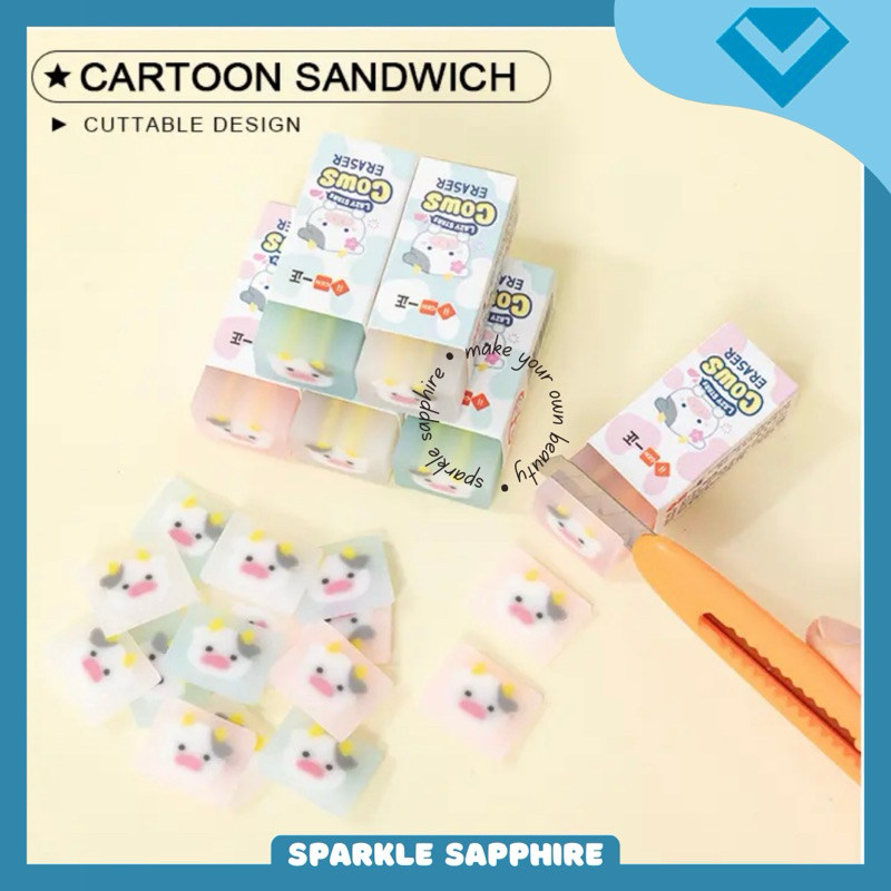 

COWS ERASER Penghapus Pensil Motif Sapi ATK Alat Tulis Sekolah Kantor