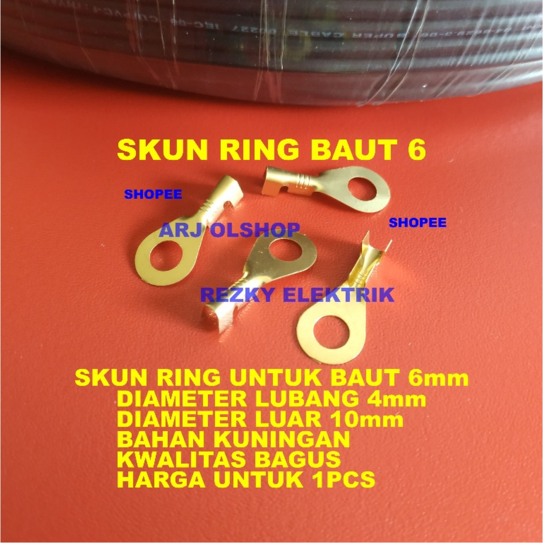 SKUN AKI M4/ SKUN RING M4/ SKUN RING BAUT 4MM/ SKUN KABEL M4/ TERMINAL SKUN/ SKUN MOTOR / KONEKTOR/ 