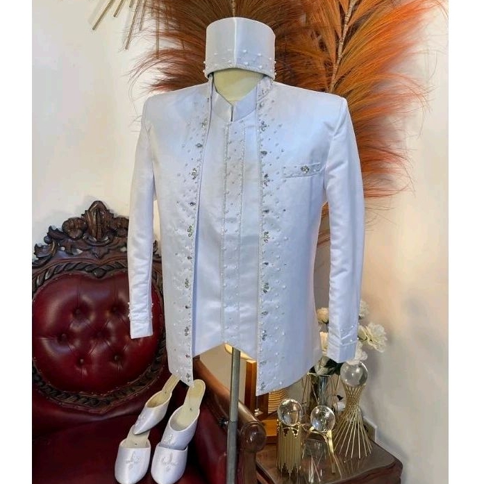 Beskap pengantin putih | Beskap pengantin pria premium  | Beskap pria pengantin