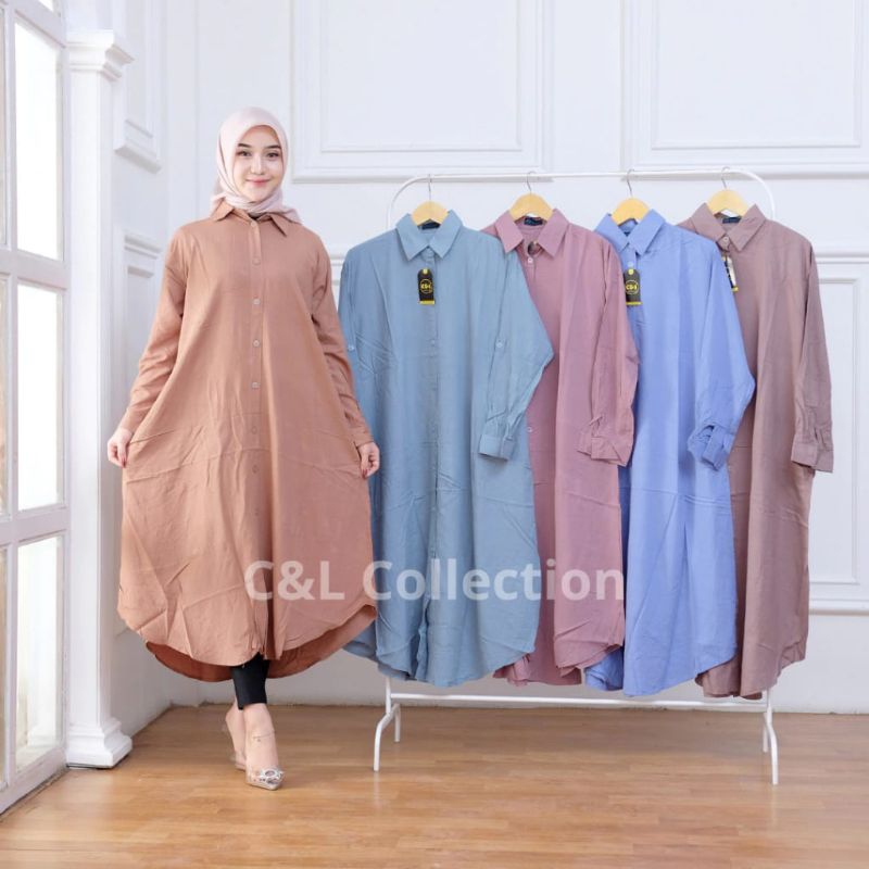 Tunik jumbo dan standart bahan katun twill