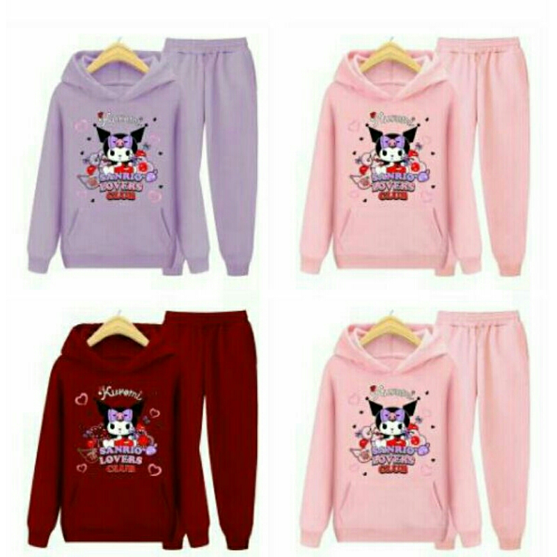 Setelan Sweater Hoodie Kuromi | Anak-Remaja SET Hoodie - Kuromi