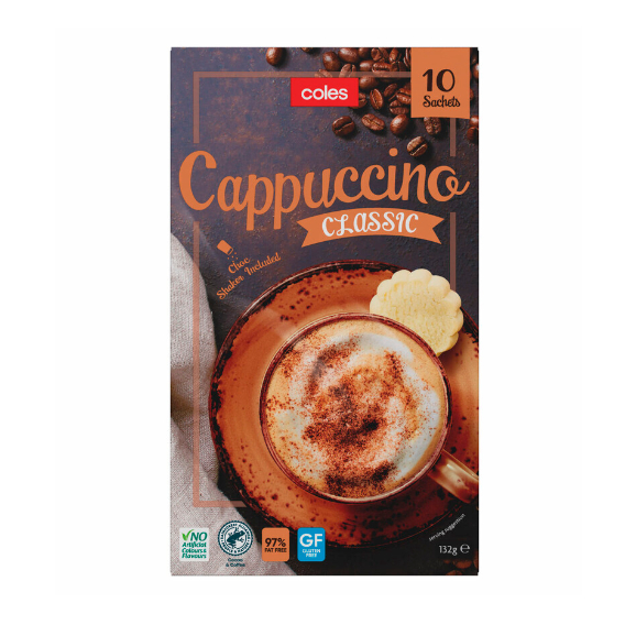 

Coles Coffee Cappuccino 132g | 10 Pack Australia