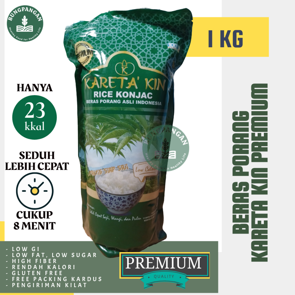 

KARETA KIN PREMIUM BERAS PORANG 1 KG SHIRATAKI KONJAC RICE