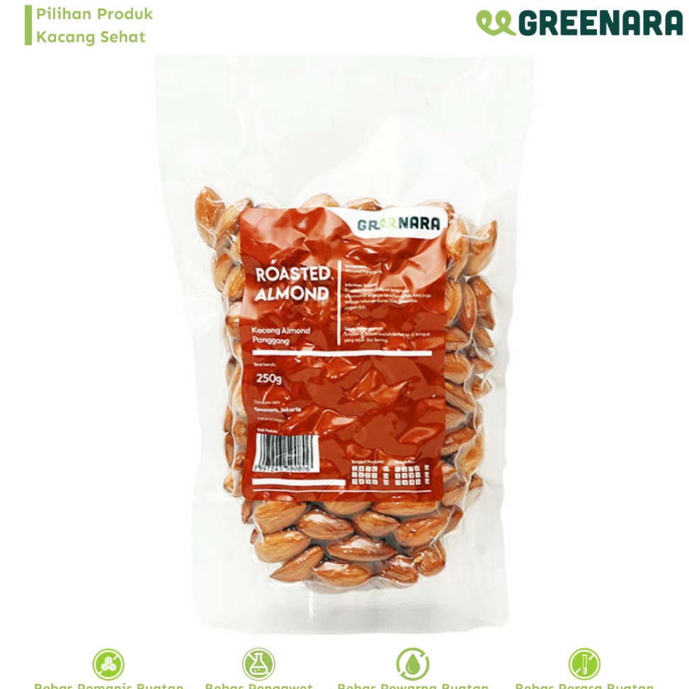 

GROSIR MURAH Greenara Kacang Almond Panggang 25gr Roasted Almond