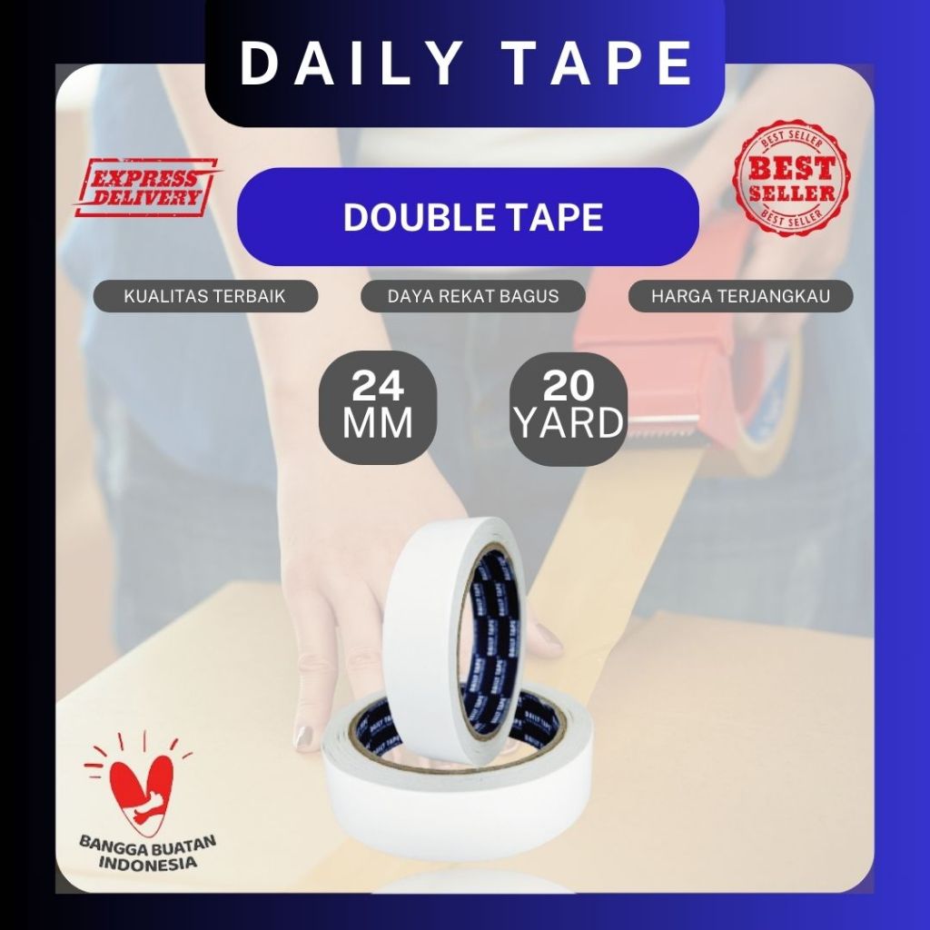 

Double Tape 24mm x 20 yard - Double Tape Kertas | Daily Tape