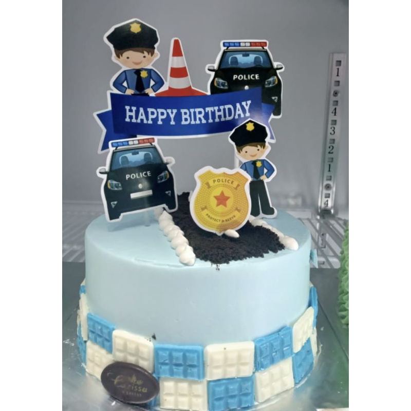 

Kue ulang tahun anak tema police - black forest anak - cake ultah anak