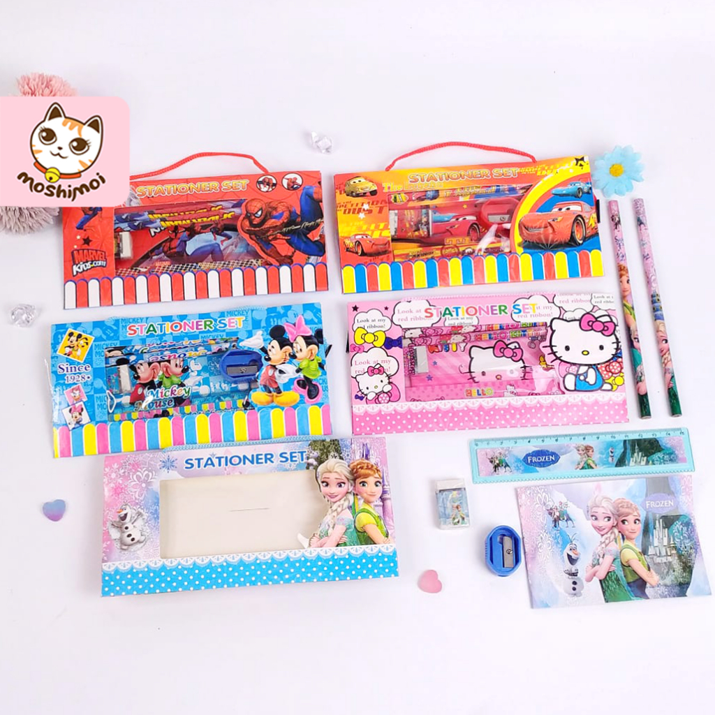 

Paket Alat Tulis Set 6in1 / Study Set Anak Model Amplop Lucu karakter