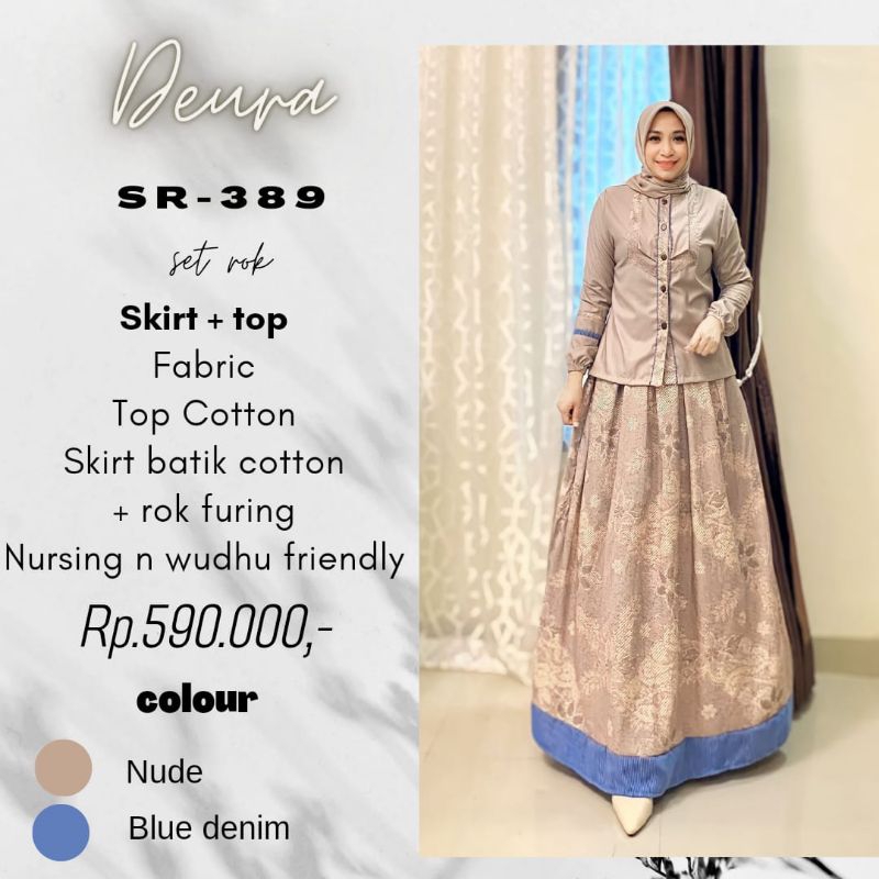 Deura sd 389 / Deura / gamis deura / Deura stelan rok / Deura set / Deura Collection/ Deura Fashion/