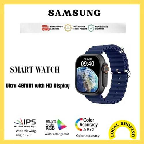 New Samsung 2024 Smartwatch Jam Kalkulator Persegi Smartwatch Sport Pria Touch Screen Wanita HP Andr