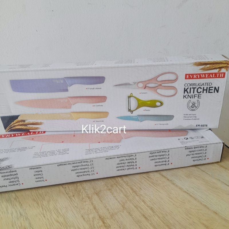 Pisau 1 set isi 6 / kitchen knife / pisau jerami / pisau set