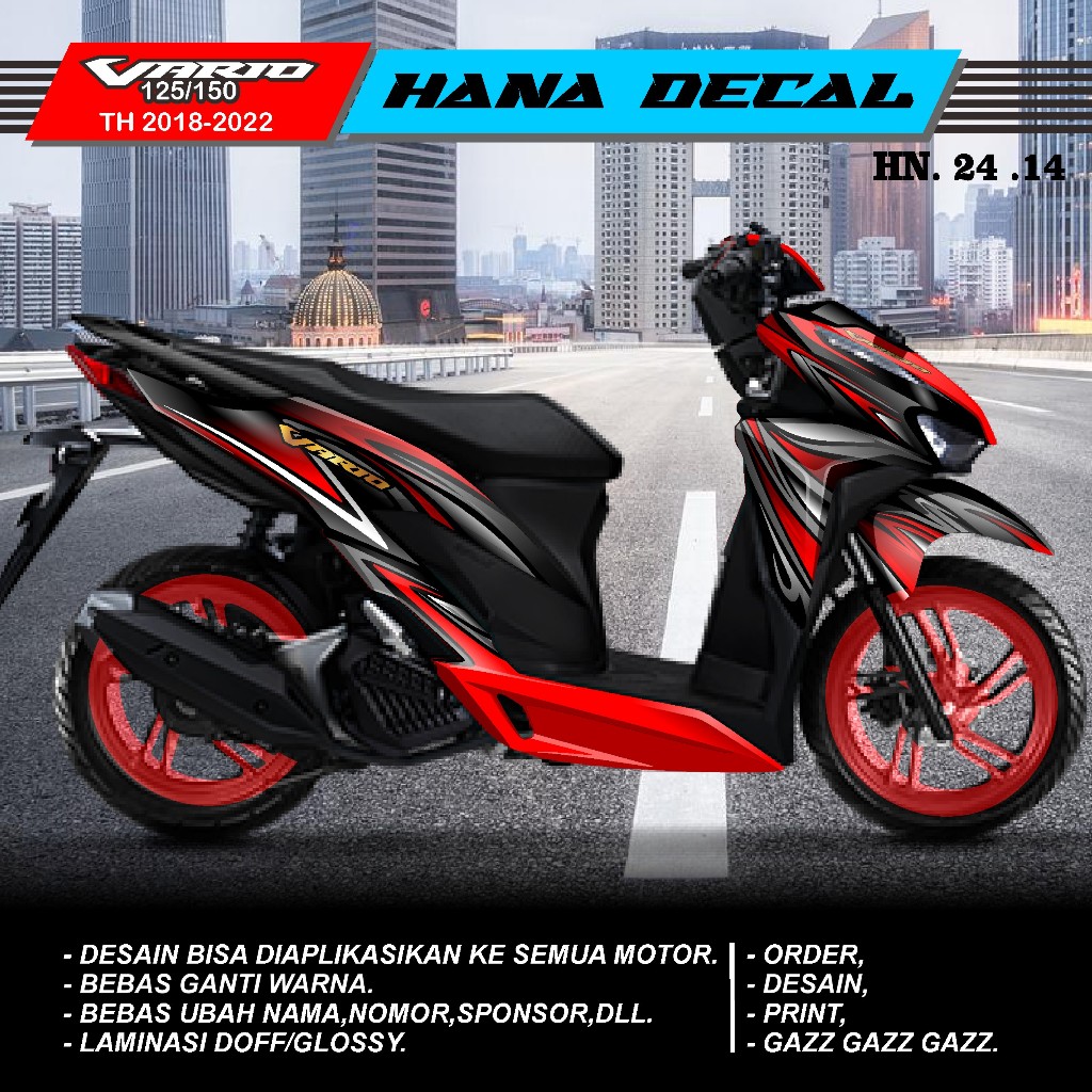 Cod Decal stiker vario 150 new full body,Decal stiker vario 125 gen 1 full body,stiker striping deca