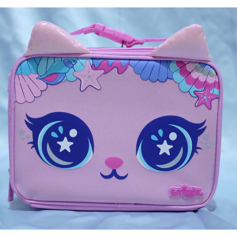 Smiggle Hi There Oblong Attach Lunchbox Pink Cat