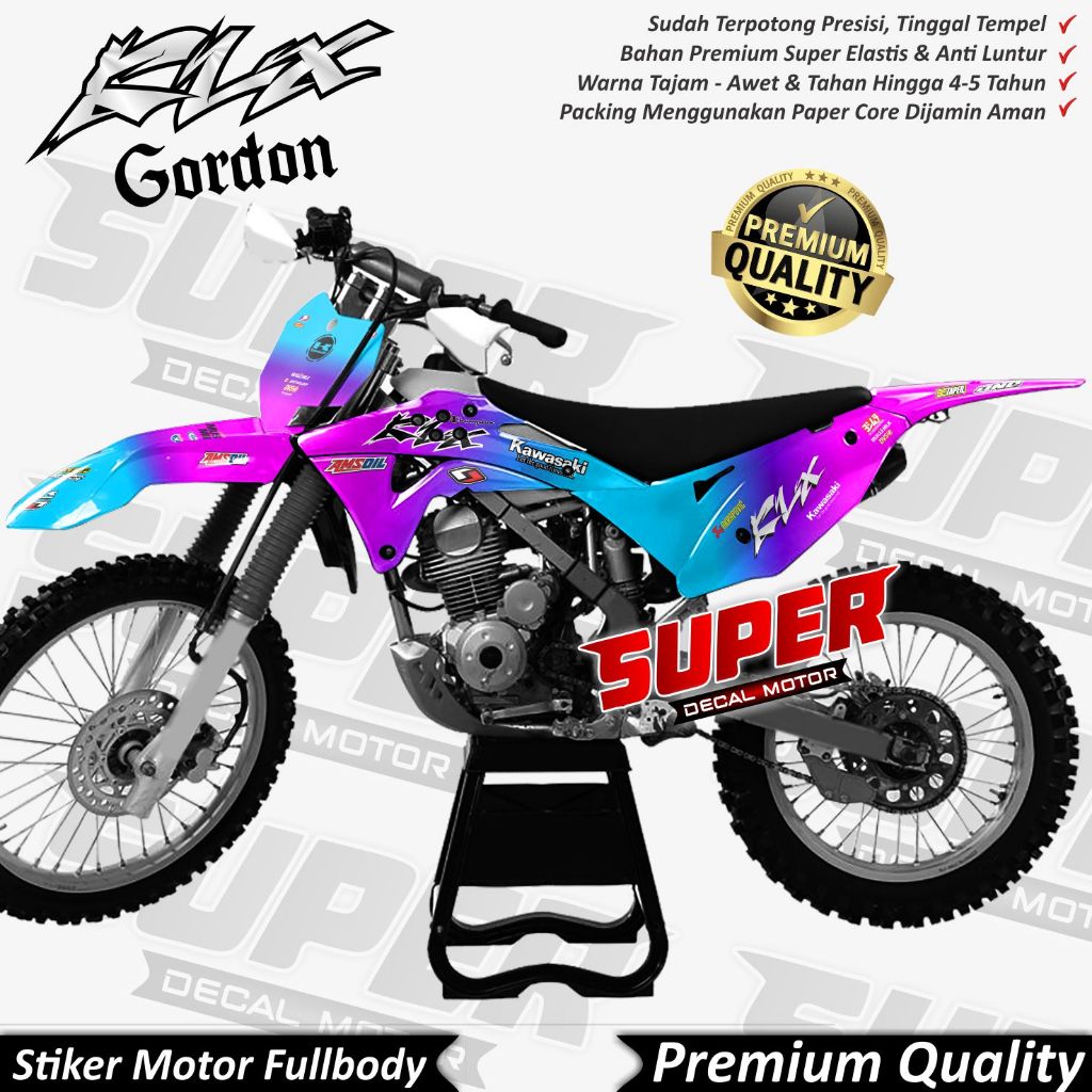 (COD) Stiker Decal KLX GORDON Full Body Variasi Warna Bunglon Keren