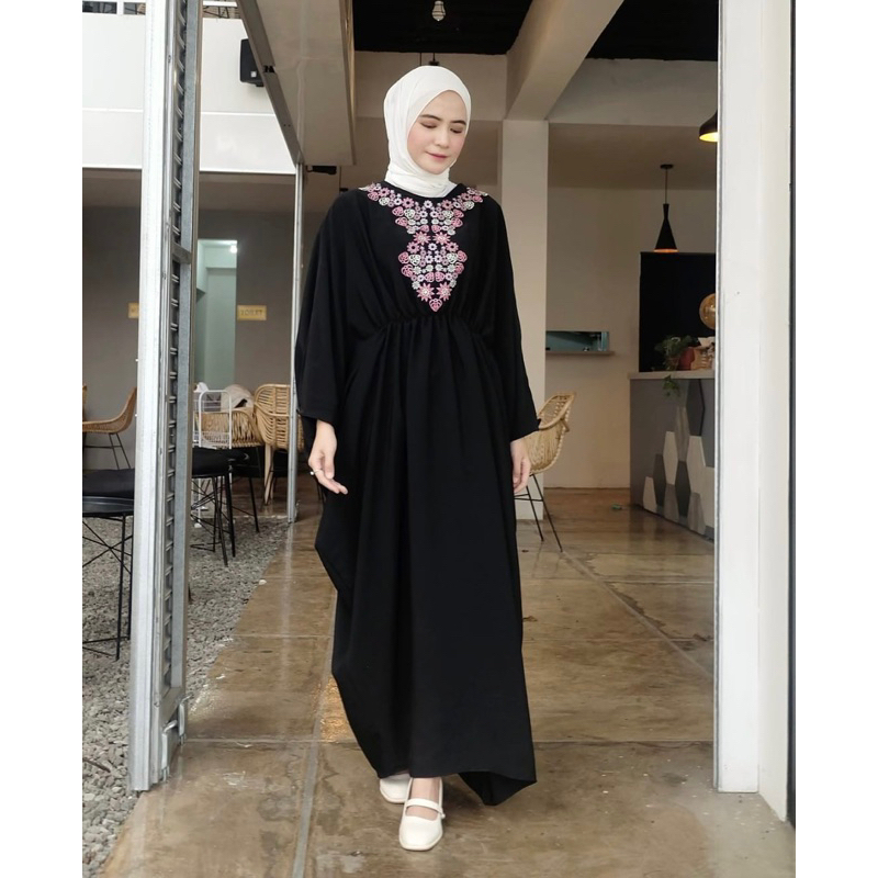 KAFTAN FLORYN SIMPLE POLOS PREMIUM / DRESS GAMIS LEBARAN JUMBO ECT 1197