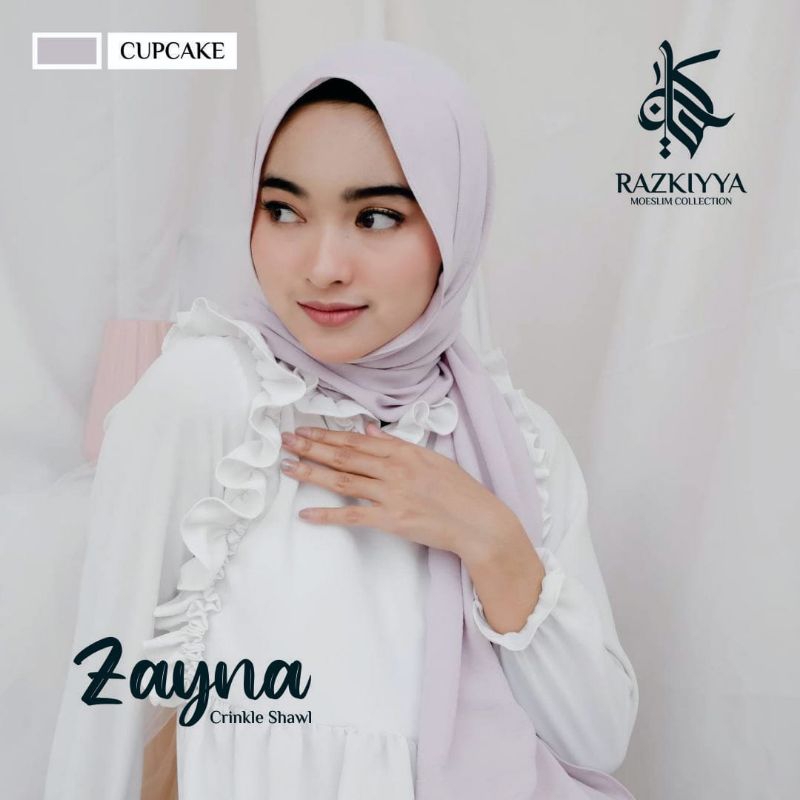 Zayna Crinkle Shawl Premium | Pashmina Cotton Crinkle Premium | Halus tebal dan tidak menerawang
