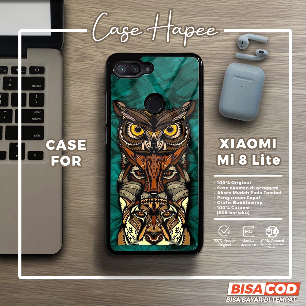Case Xiaomi Mi 8 Lite Casing Xiaomi Mi 8 Lite [OWL] Casehapee Case Glossy Case Aesthetic Custom Case