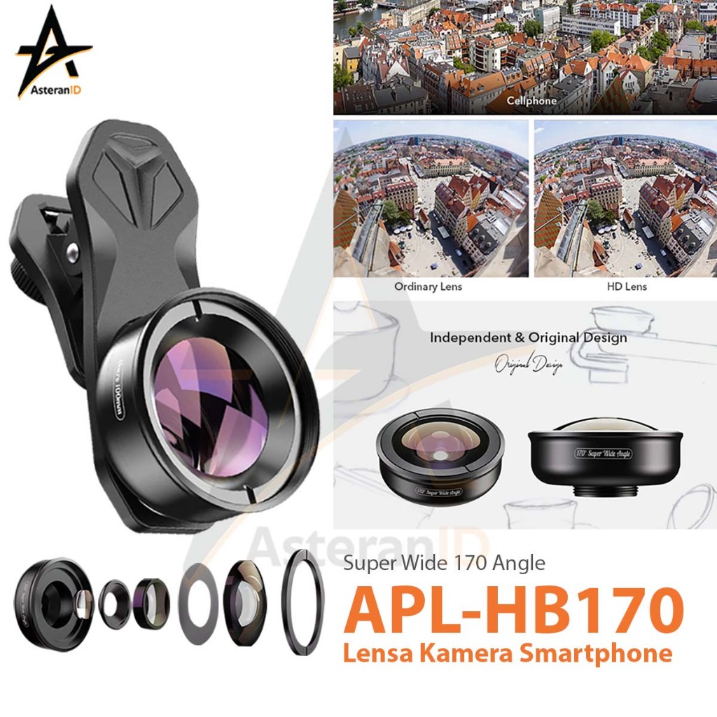 APEXEL Lensa Kamera Smartphone 170 Super Wide Angle Lens