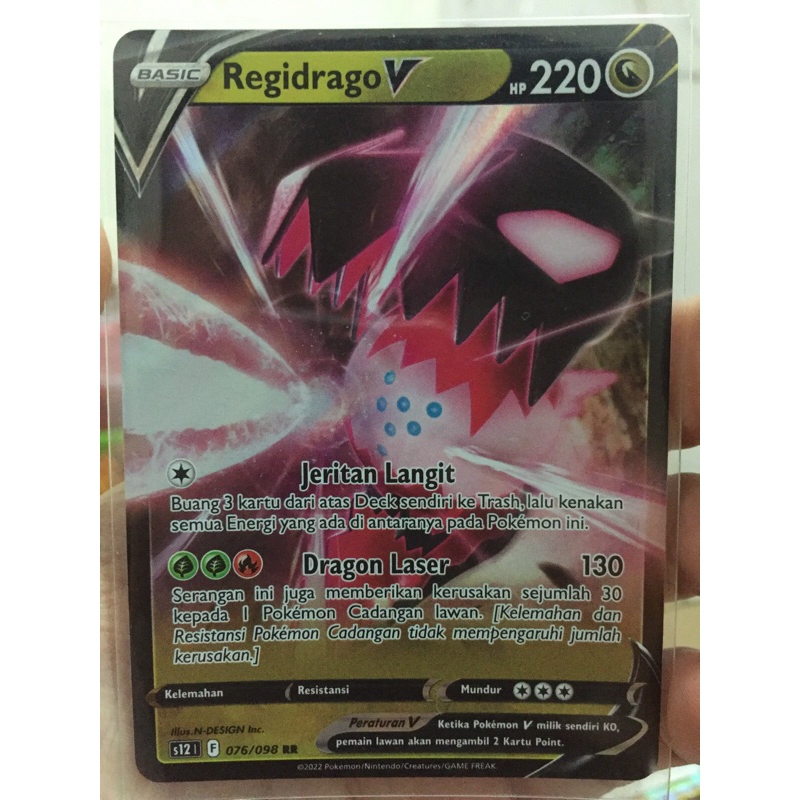 KARTU POKEMON REGIDRAGO V RR INDONESIA HOLO