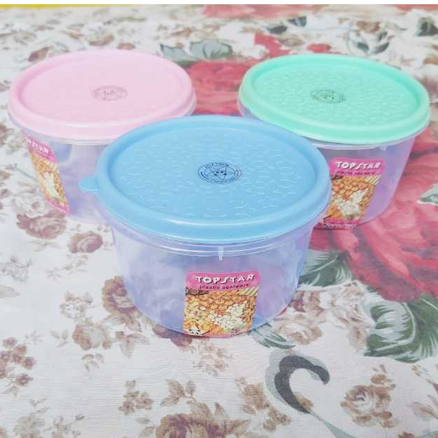 Toples Bulat Mini 350ml / Toples Mini Tutup Pastel / Kue Kering / Toples Nastar