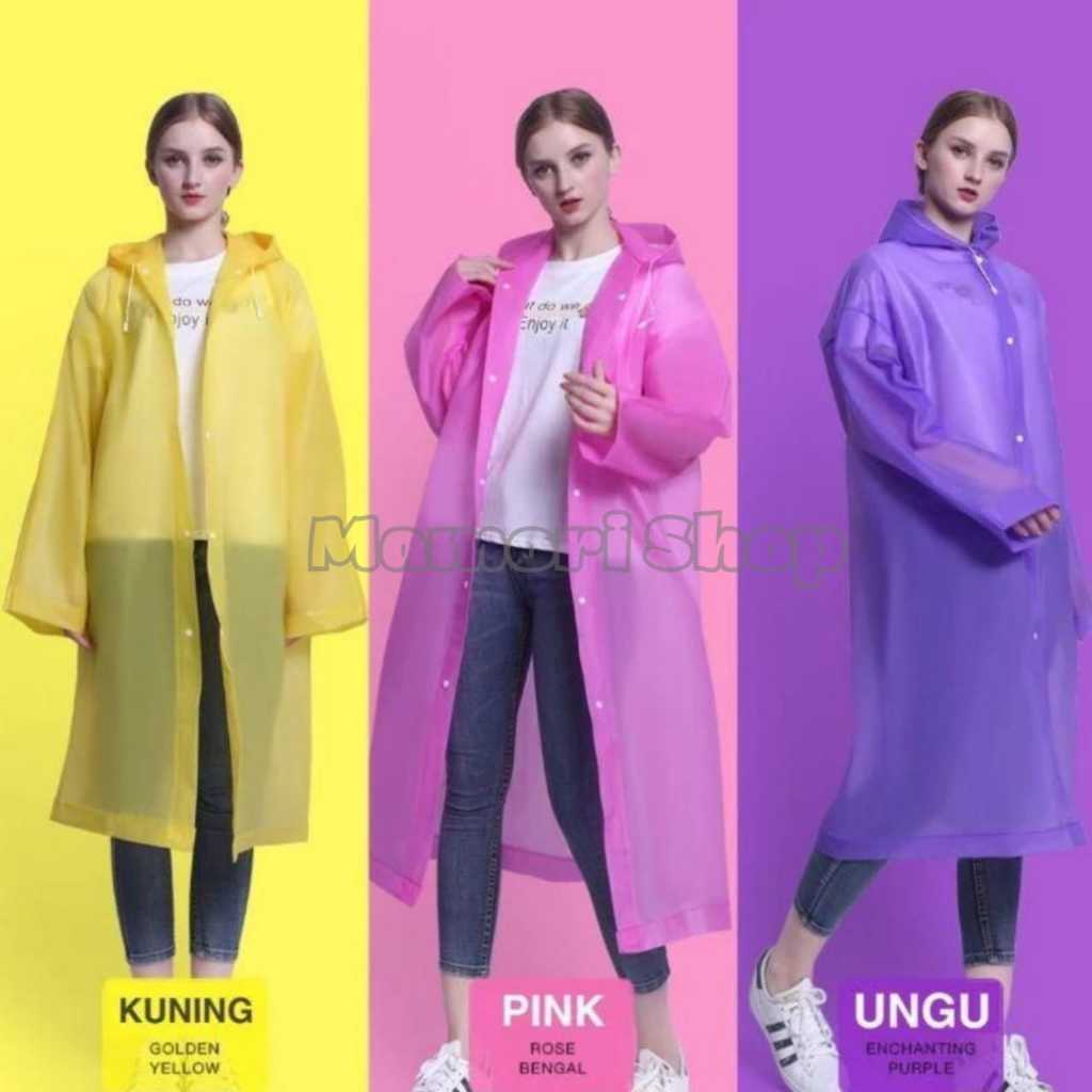 [Mamori Shop] Jas Hujan Dewasa Transparan Jas Hujan Korea Bahan Tebal