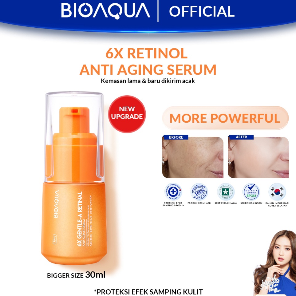 ART D25L BIOAQUA 6X GentleA Retinol Serum Wajah Anti Aging Essence 3ml Dark Spot Serum Brightening u