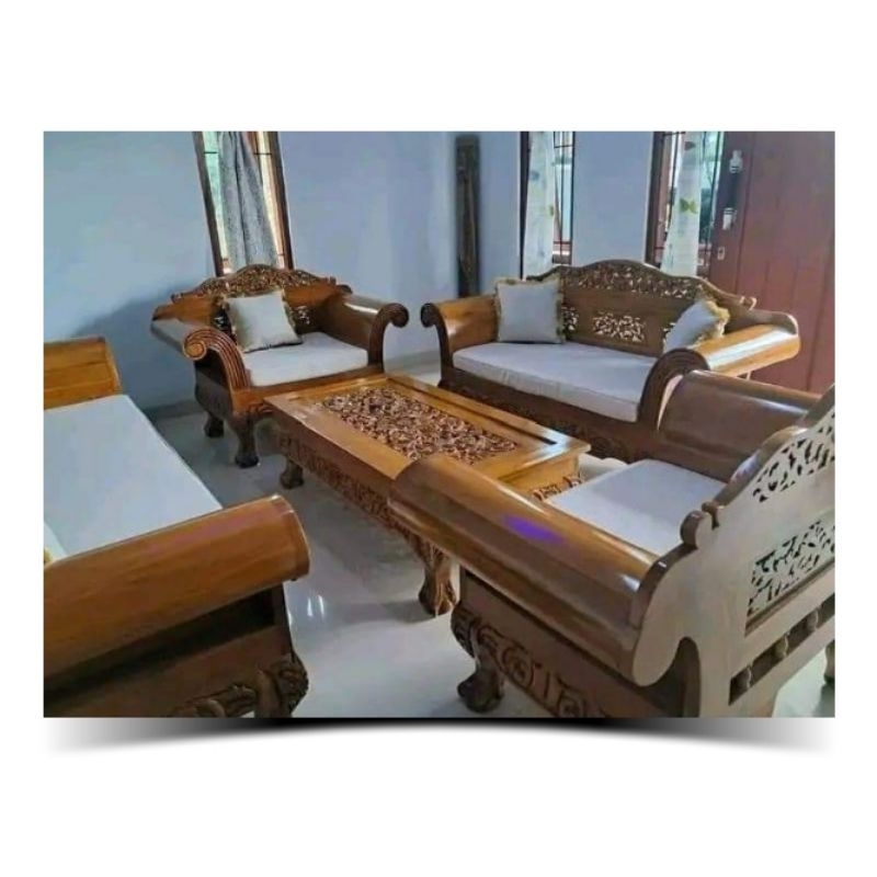 Kursi tamu madura kuku macan jati ukir Jepara